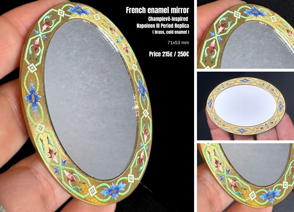 French Enamel Mirror.