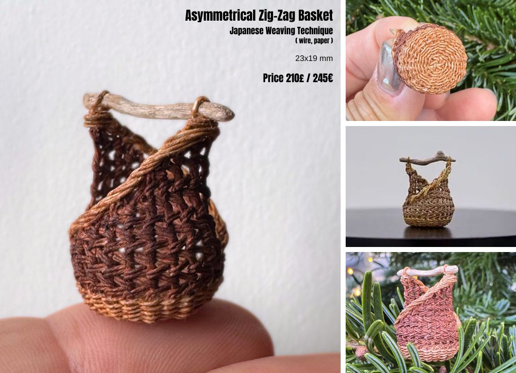 Zig-zag diagonal miniature basket